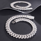 2026 New 15MM S925 Silver 3/4 Rows VVS Moissanite Cuban Chain
