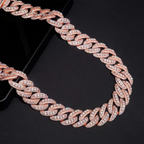 2026 New Raise Stone S925 Silver  VVS Moissanite Cuban Chain Necklace