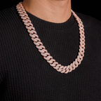 2026 New Raise Stone S925 Silver  VVS Moissanite Cuban Chain Necklace