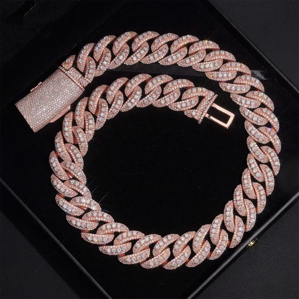 2026 New 23MM Mosaic/Raise Setting VVS Moissanite Cuban Chain