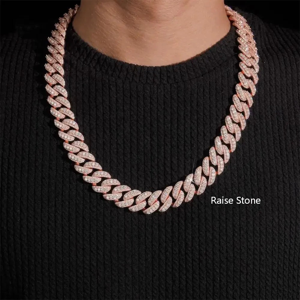 2026 New 23MM Mosaic/Raise Setting VVS Moissanite Cuban Chain