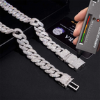 2026 New 18MM Mosaic/Raise Setting VVS Moissanite Cuban Chain