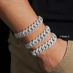 2026 New 15MM S925 Silver 3/4 Rows VVS Moissanite Cuban Chain