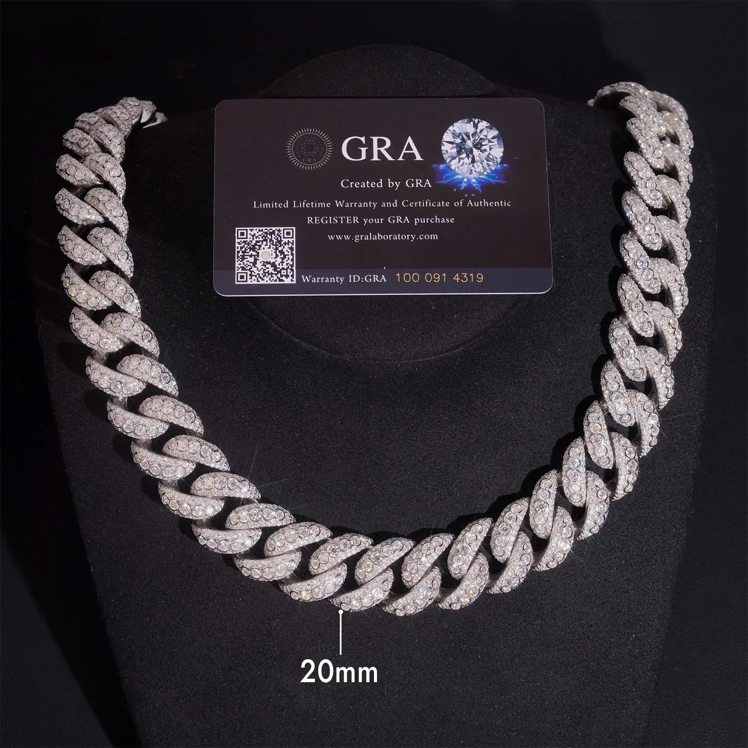 2026 New Raise Stone Bezel Setting S925 Silver  VVS Moissanite Cuban Chain Necklace