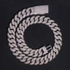 2026 New Raise Stone Bezel Setting S925 Silver  VVS Moissanite Cuban Chain Necklace