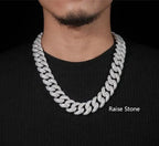 2026 New 20MM Mosaic/Raise Setting VVS Moissanite Cuban Chain