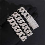 2026 New 20MM Mosaic/Raise Setting VVS Moissanite Cuban Chain