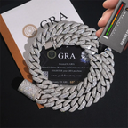 2026 New 16MM S925 Silver 3 Rows VVS Moissanite Edge/Miami Cuban Chain