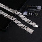 2026 New 16MM S925 Silver 3 Rows VVS Moissanite Edge/Miami Cuban Chain