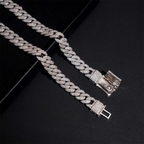 2026 New 12MM S925 Silver Raise Stone VVS Moissanite Miami Cuban Chain Necklace
