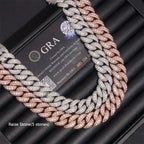 2026 New Raise Stone Bezel Setting S925 Silver  VVS Moissanite Cuban Chain Necklace