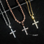 GL S925 Silver VVS Moissanite Classic Solitaire Cross Pendant