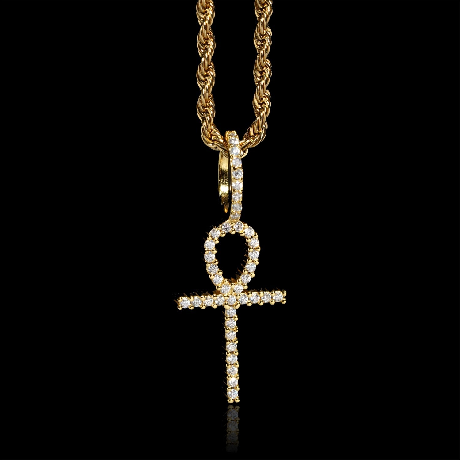 GL VVS Moissanite Ankh Cross Pendant