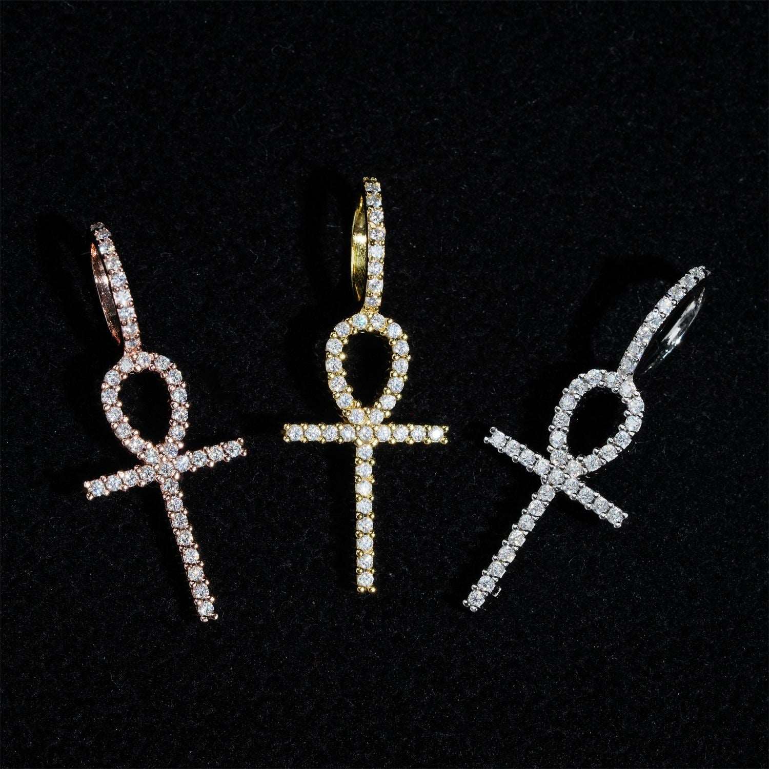 Cross 925 Sterling Silver Moissanite Pendant Main image
