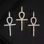 GL VVS Moissanite Ankh Cross Pendant