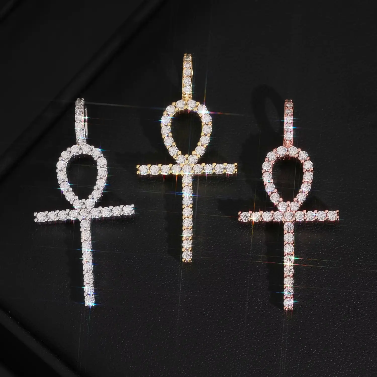 GL VVS Moissanite Ankh Cross Pendant
