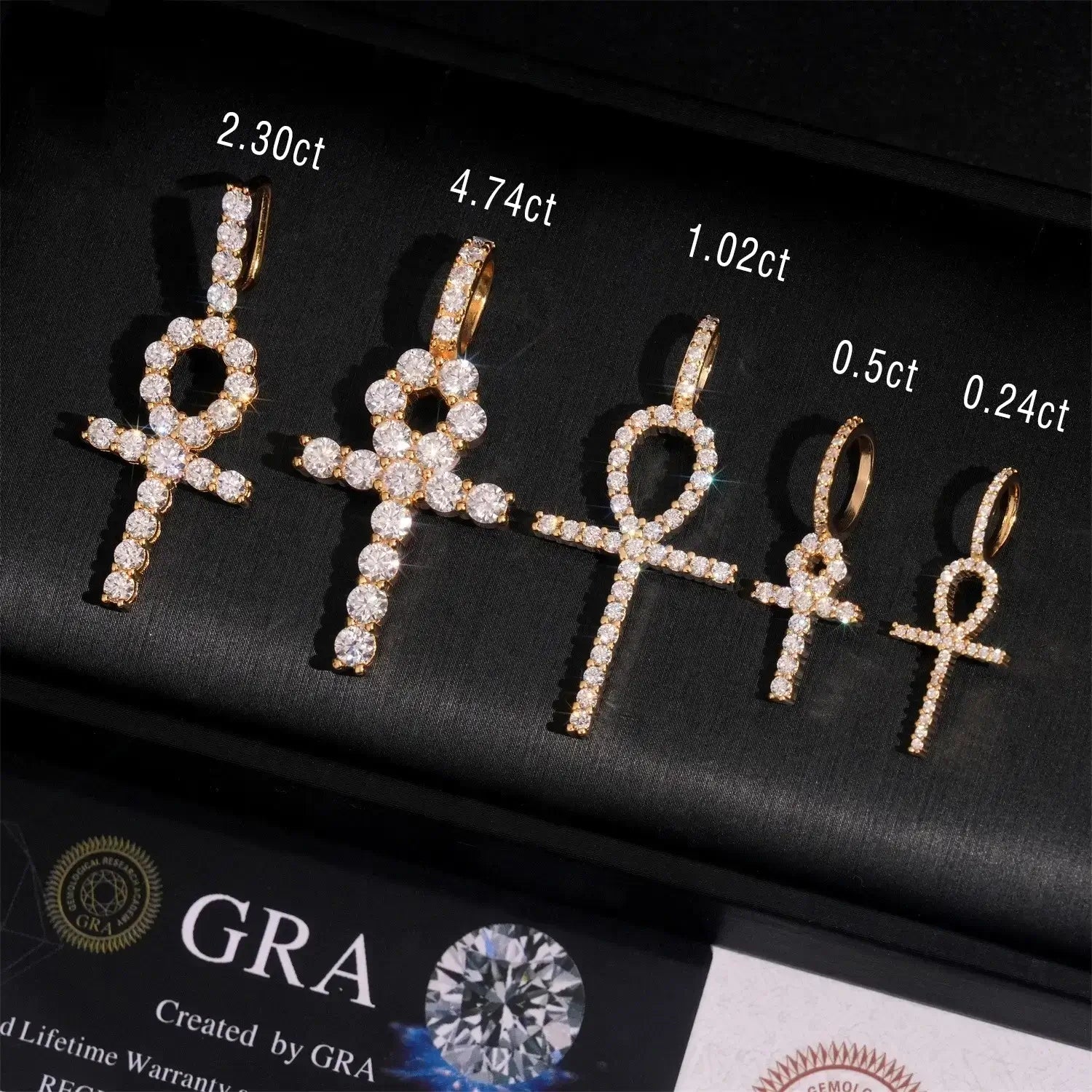 GL VVS Moissanite Ankh Cross Pendant
