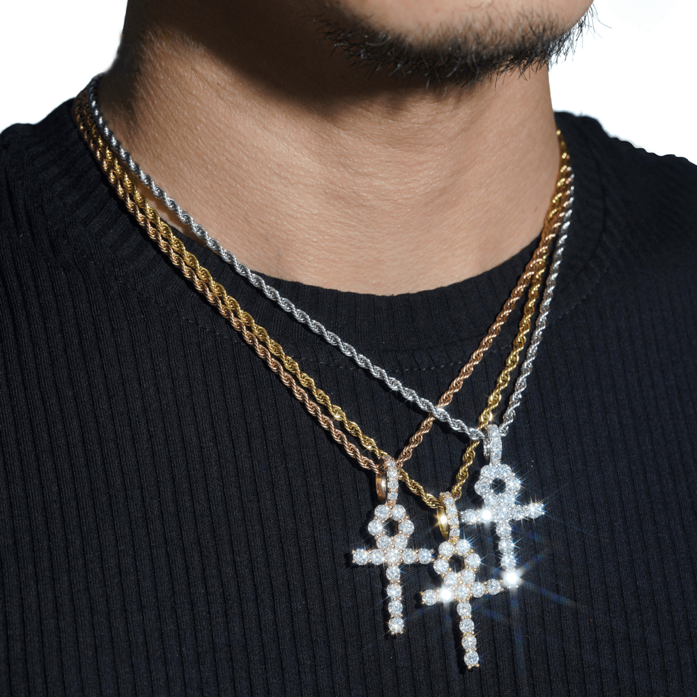 GL VVS Moissanite Ankh Cross Pendant