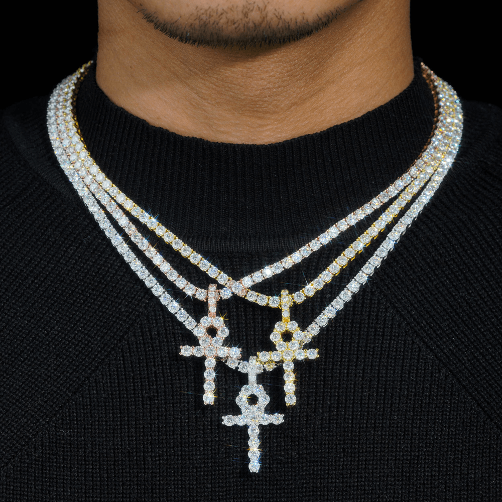 GL VVS Moissanite Ankh Cross Pendant
