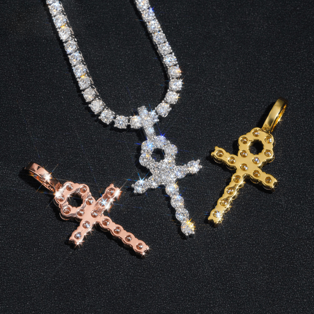 GL VVS Moissanite Ankh Cross Pendant