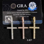 GL S925 Silver VVS Moissanite Classic Solitaire Cross Pendant
