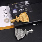 GL Rich Money Bag Ice Out Moissanite Pendant