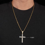 GL S925 Silver VVS Moissanite Classic Solitaire Cross Pendant