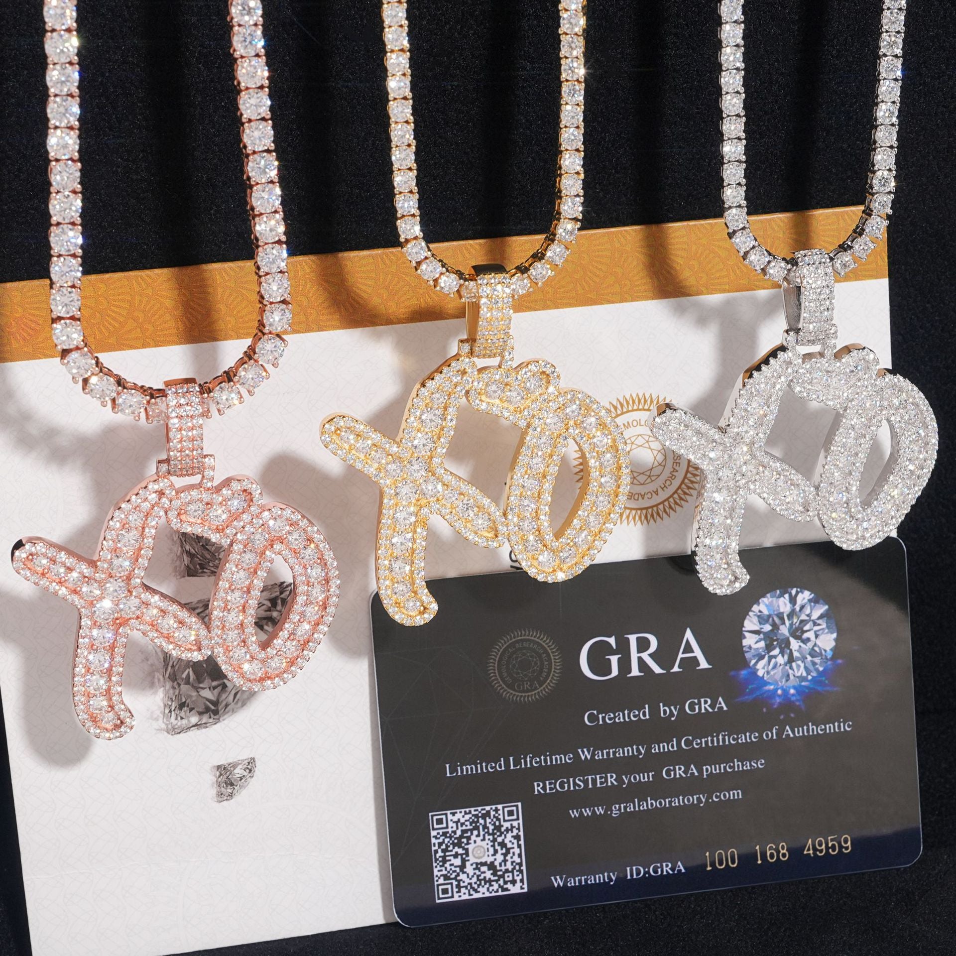 GL Iced Out Letter XO Hip Hop S925 Sliver Moissanite Pendant