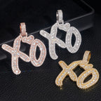 GL Iced Out Letter XO Hip Hop S925 Sliver VVS Moissanite Pendant