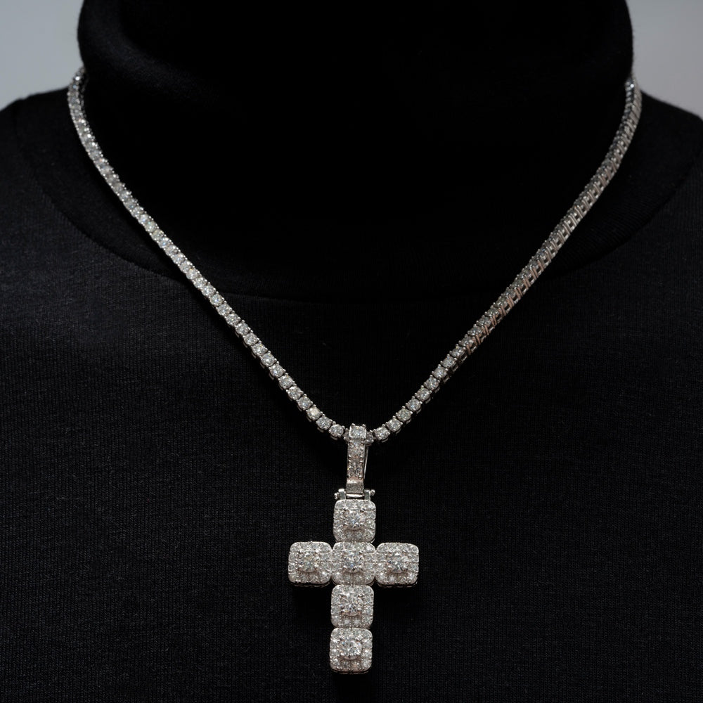 GL Hip Hop Ice Out VVS Moissanite Cross pendant