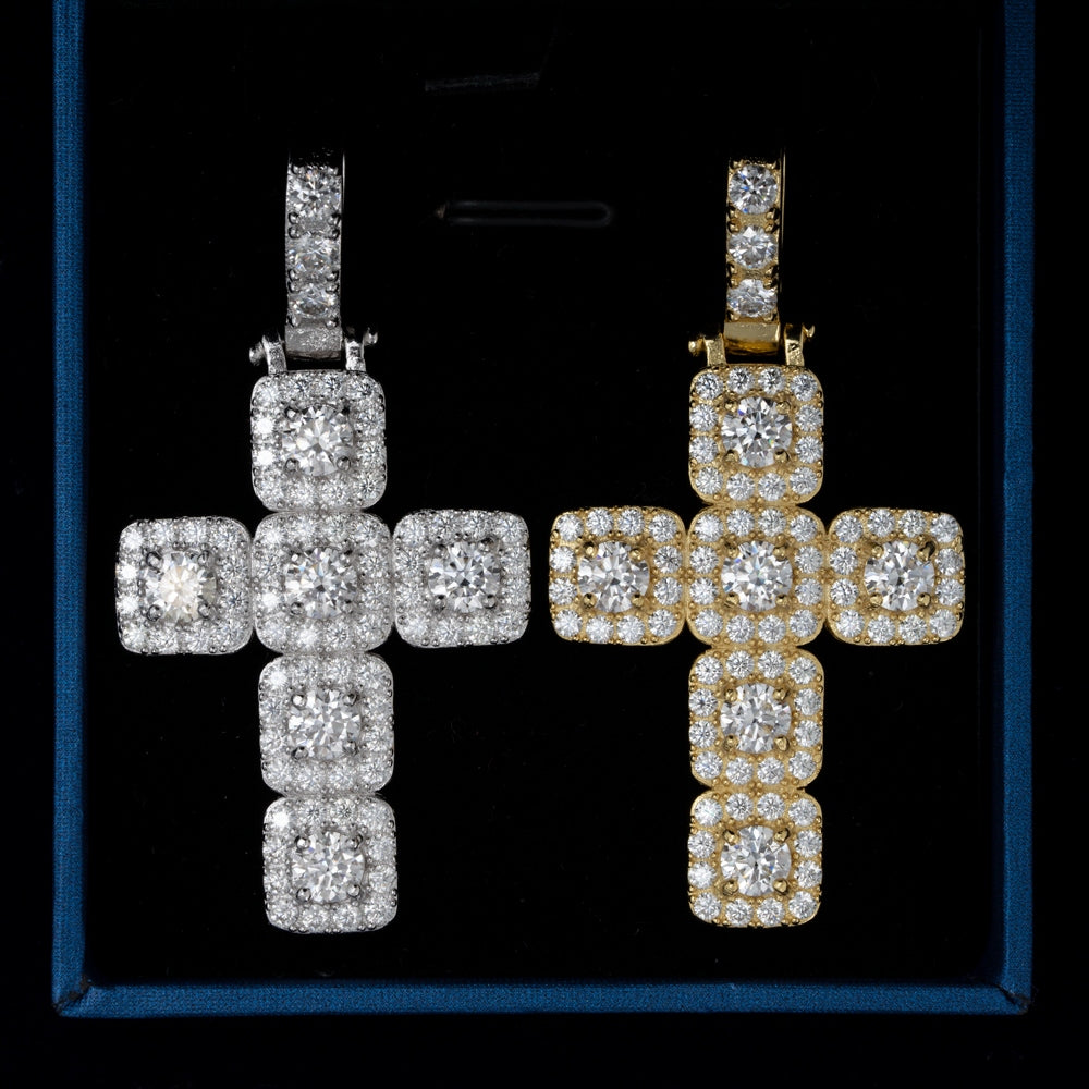 GL Hip Hop Ice Out VVS Moissanite Cross pendant