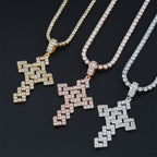 GL Full Baguette Diamond Cube Chian Style Hip Hop Custom Cross Pendant