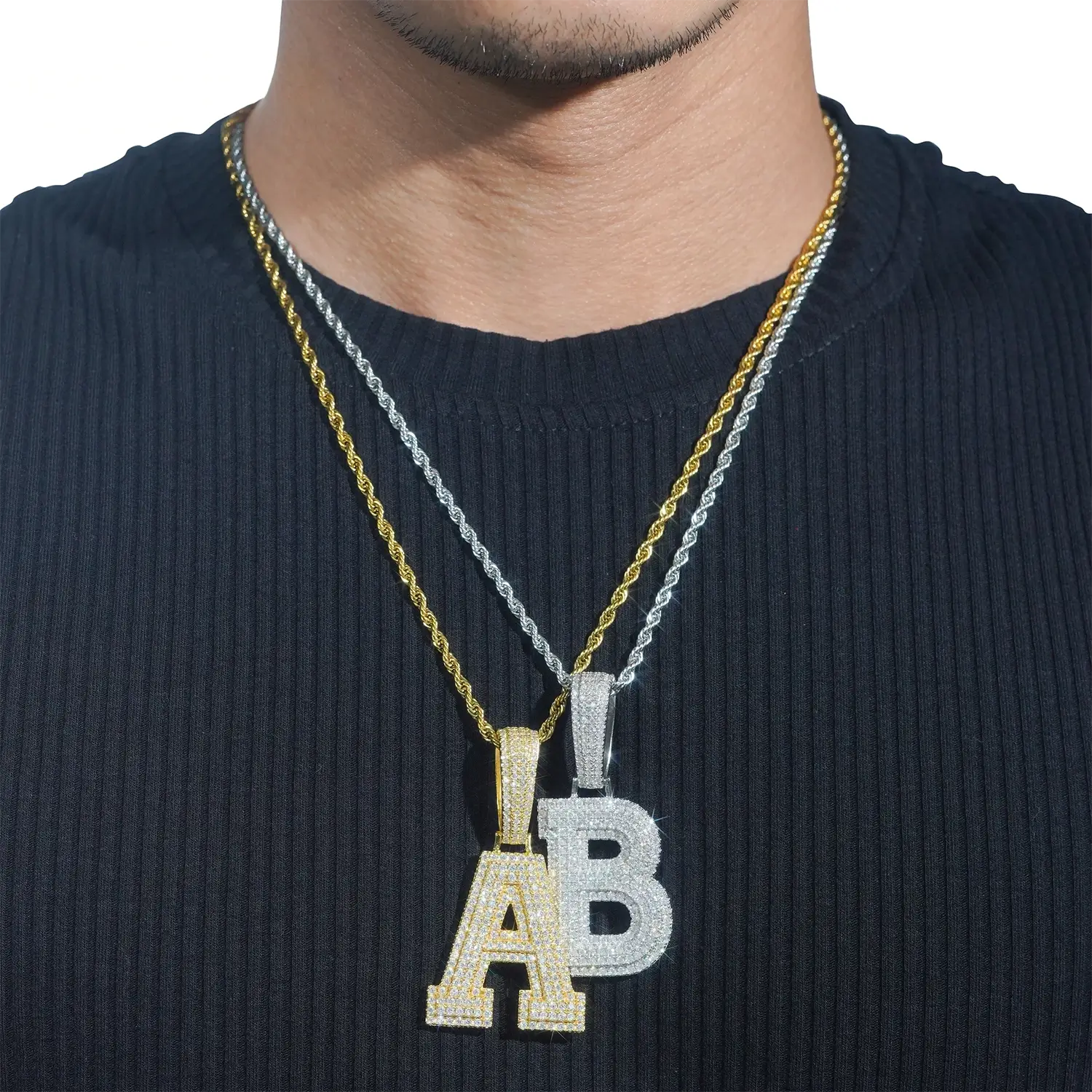 GL Hip Hop jewelry Name Letter Moissanite Diamond Pendant