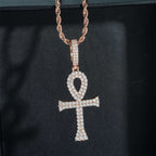 Circle Cross 925 Sterling Silver Moissanite Pendant