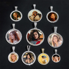 Custom Memory Circle VVS Moissanite Photo Pendant