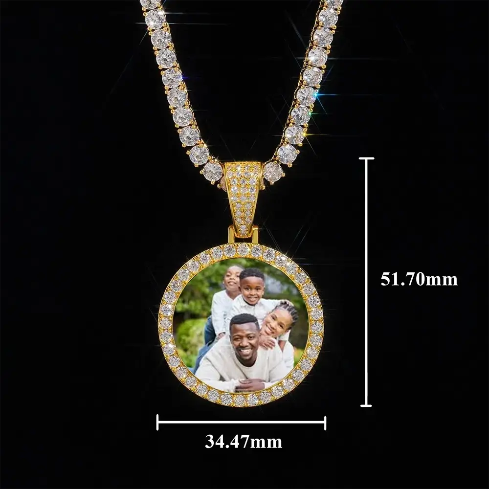 GL Custom Photo Pendant VVS Moissanite Stone Pendant