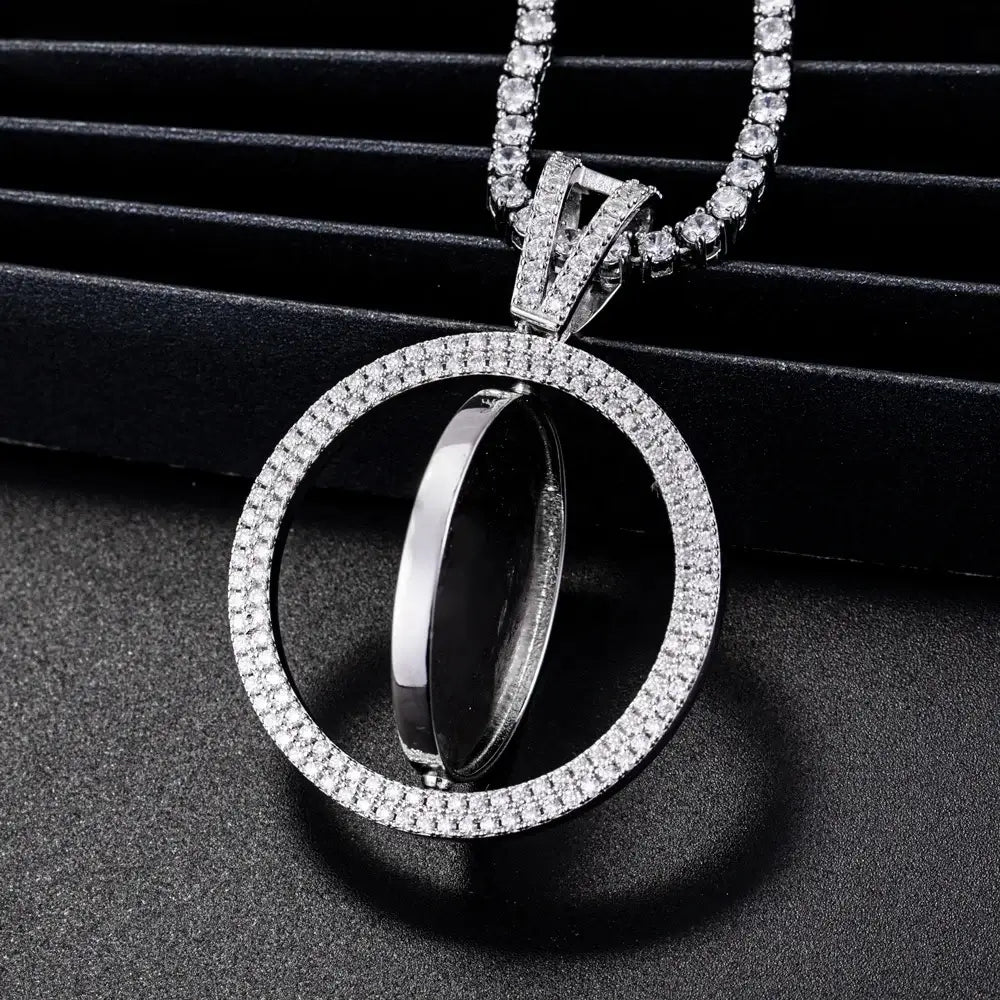 Custom Rotatable Double-faced VVS Moissanite Photo Pendant