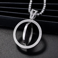 Custom Rotatable Double-faced VVS Moissanite Photo Pendant