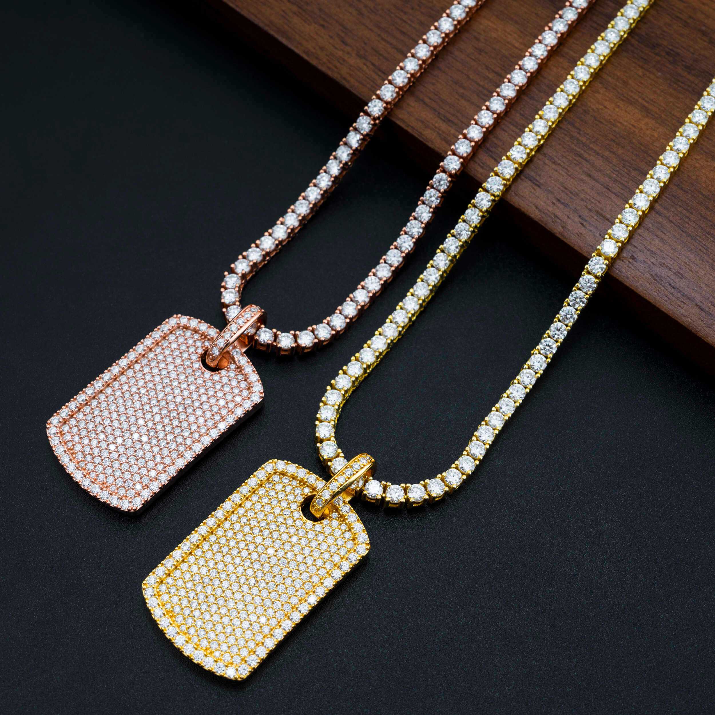GL Luxury Fully Diamond Iced Out VVS Moissanite Dog Tag Pendant