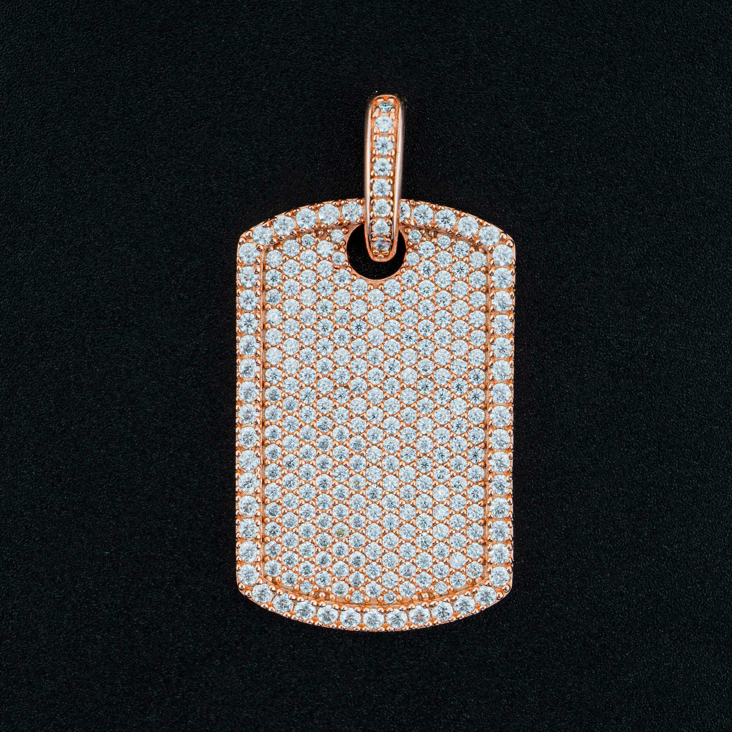 GL Luxury Fully Diamond Iced Out VVS Moissanite Dog Tag Pendant