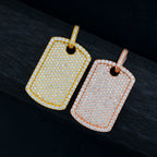 GL Luxury Fully Diamond Iced Out VVS Moissanite Dog Tag Pendant