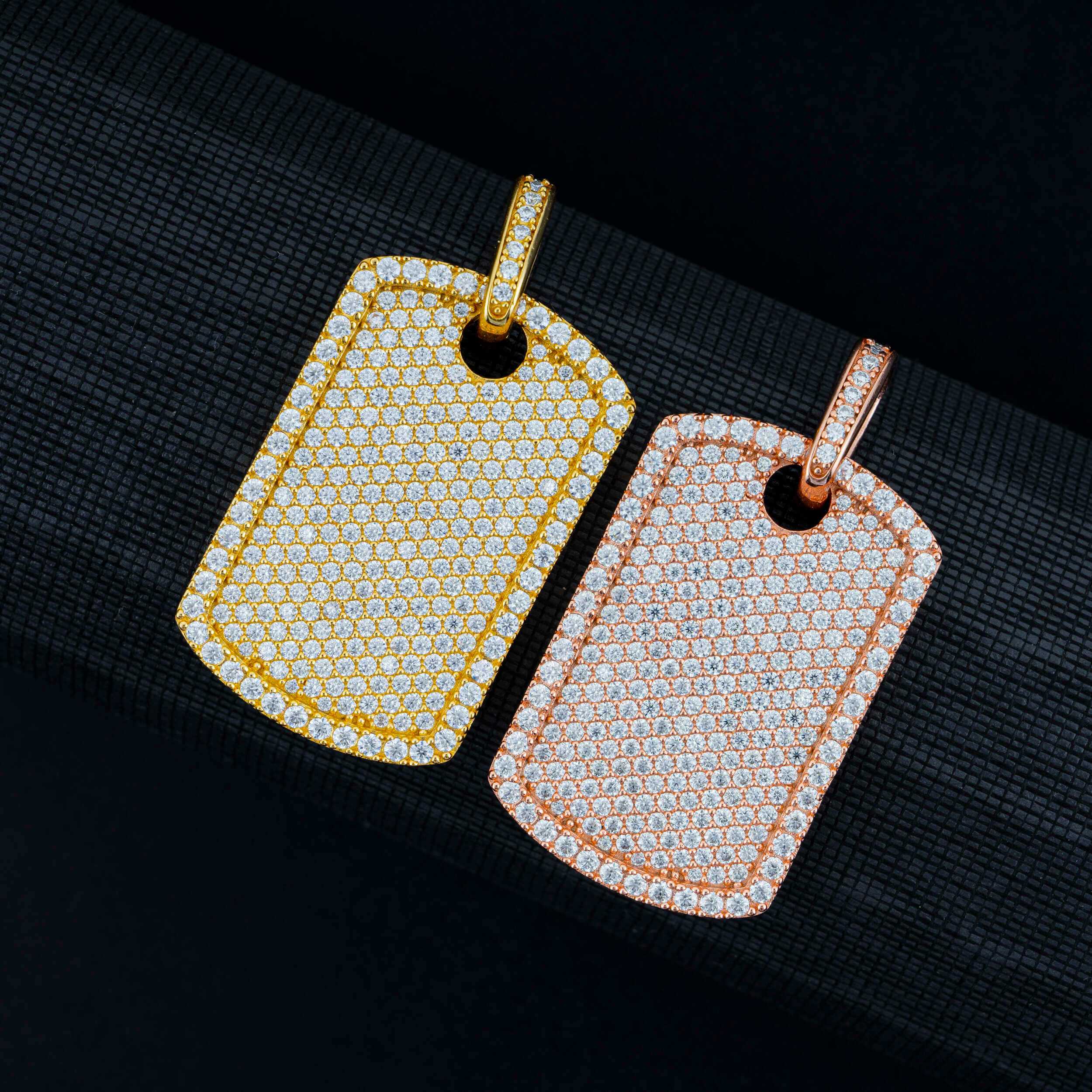 GL Luxury Fully Diamond Iced Out VVS Moissanite Dog Tag Pendant
