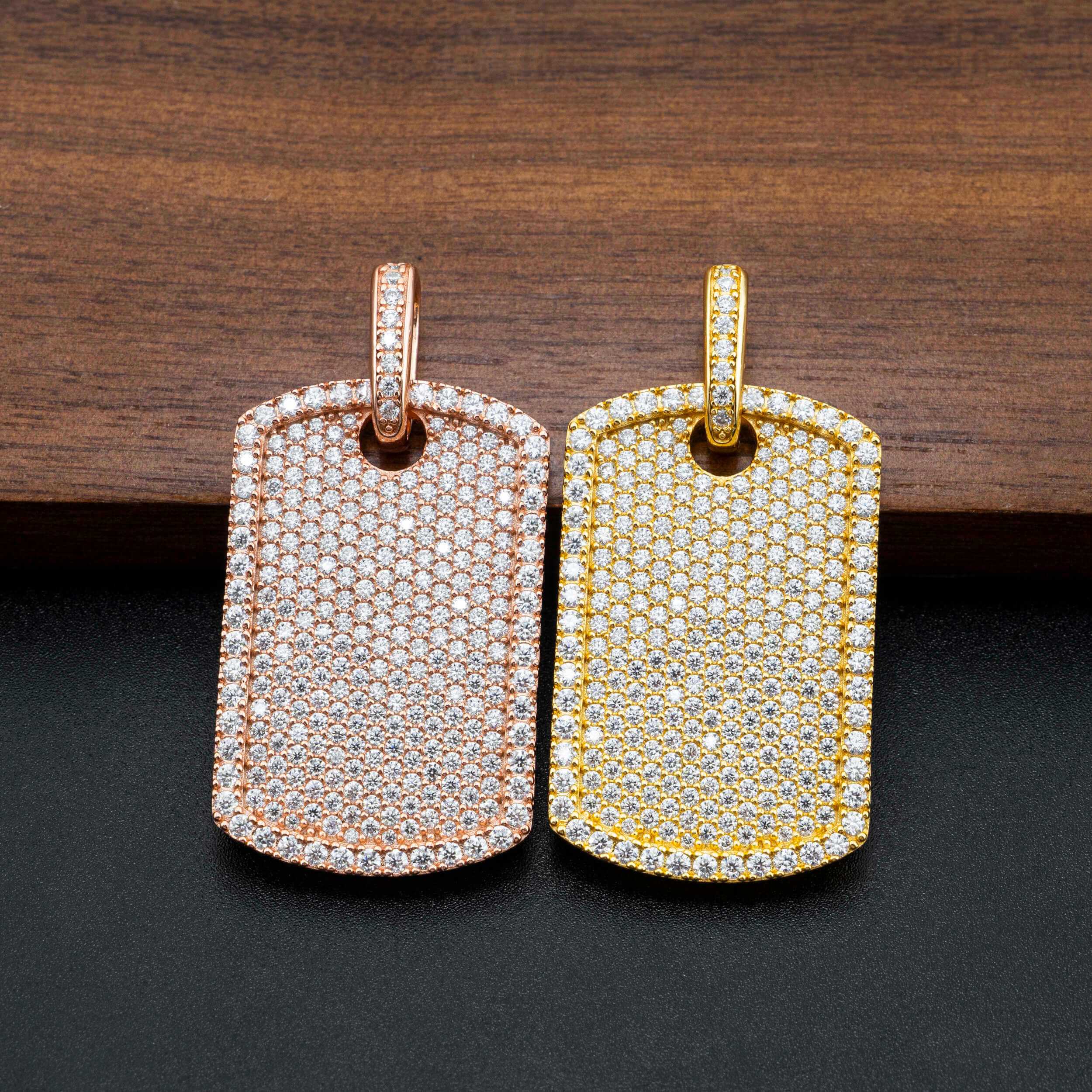 GL Luxury Fully Diamond Iced Out VVS Moissanite Dog Tag Pendant