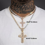 GL Hip Hop Iced Out Baguette Diamond Cross Pendant