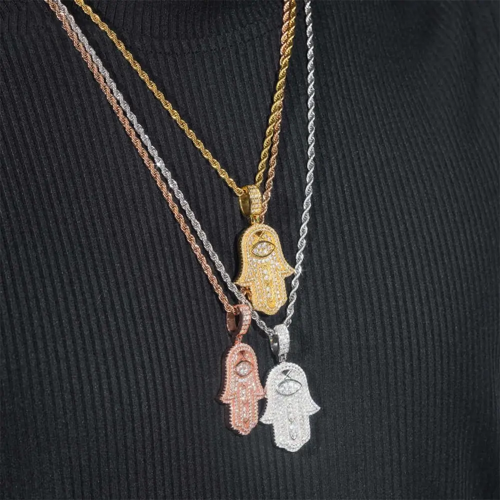 Ice Out Necklace Pendant HipHop Jewelry 925 silver Moissanite pendant