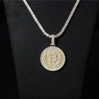 B Coin S925 Silver VVS Moissanite Medallion Pendant