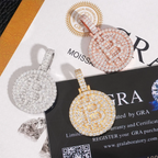 B Coin S925 Silver VVS Moissanite Medallion Pendant