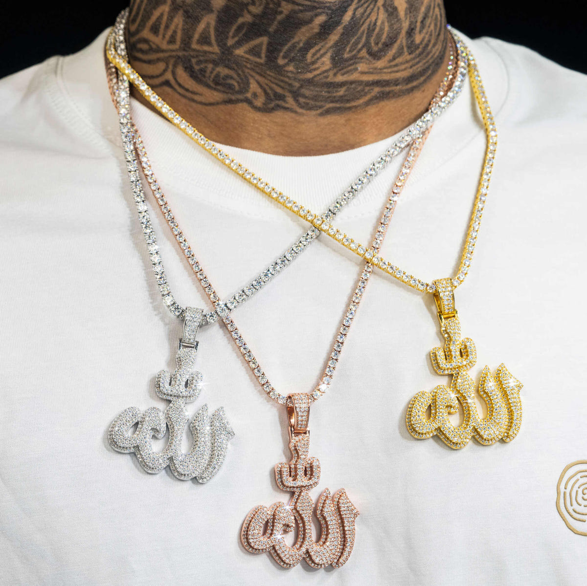 GL Iced Out Allah HipHop Moissanite Pendant Main image