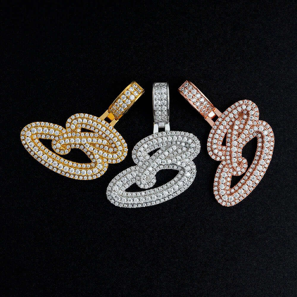 GL Hip Hop Fashion Design S925 Moissanite Letter Custom Initial Pendant