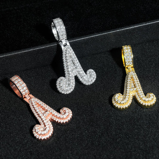 GL Hip Hop Fashion Design S925 Moissanite Letter Custom Initial Pendant